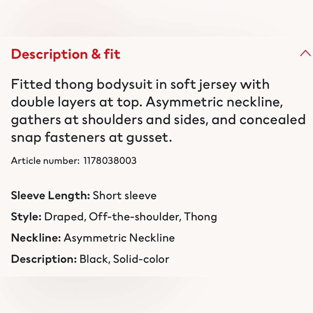 H&M Asymmetrical off-the-shoulder bodysuit - Picture 16 of 16